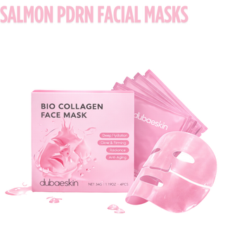 4 Pack Pink Salmon PDRN Collagen Masks